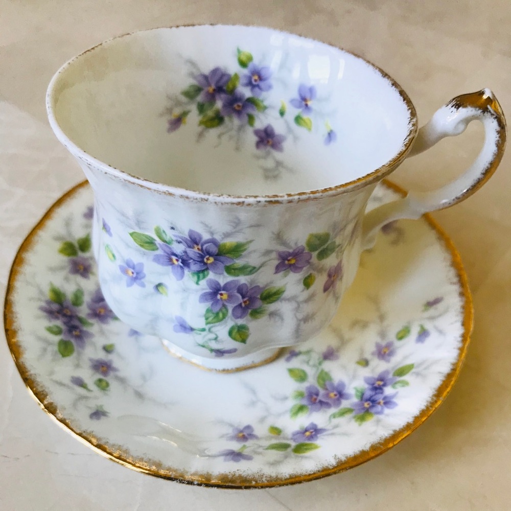 Paragon Bone China Violets Tea Set